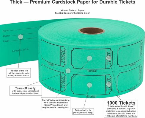 Tacticai 1000 Purple Raffle Tickets, Double Roll, Ticket for Events, Entry, Class Reward, Fundraiser & Prizes in Saudi Arabia
