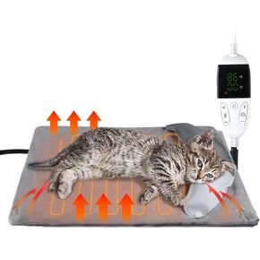 Pet Heating Pad with Pillow, Heated Dog Bed,13 Levels Timer 11 Levels Temperature, Adjustable Warming Mat for Cat Dog,Indoor Warming Mat with Chew Resistant Cord,19.6" X 13.7" Removable Pad