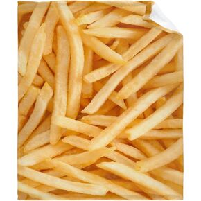 Blanket Throw Food French Fries Super Soft and Cozy Flannel for Home Decoration, Couch, Bed, Sofa for All Seasons 60"x50" Medium for Teen