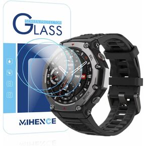 Screen Protector Compatible for Amazfit T-Rex 3 Smart Watch, 9H Tempered Glass Protective Film for T-Rex 3 Smart Watch (3 PCS)