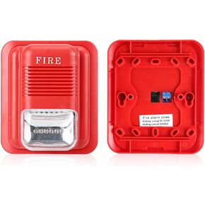 Fire Alarm Pull Station,24V Siren Key Classic Spectre Alert Only Simplex Tosuny Single Action SpeakerDC12V/24V Sound and Light Fire Alarm Warning Strobe Siren Alert Safety System