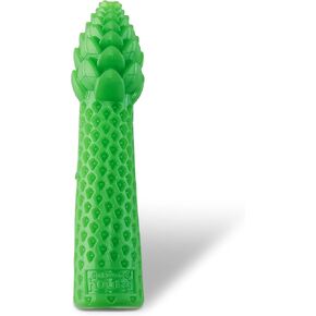 Outward Hound Dental Asparagus Treat-Dispensing Dental Dog Chew Toy, Medium, Green