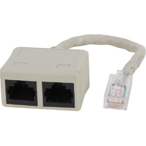 Nippon Labs AD-C501-M2F Cat5e T-Adapter 1M/2F 6-Inch, White