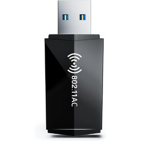 USB WiFi Adapter for Desktop PC - AC1300 5G 2.4G Dual Band USB3.0 Wireless Adapter for Desktop PC Laptop with WiFi Antenna for Win11/10/7 Wi-Fi Dongle for Gaming High Speed Internet Network WiFi Card