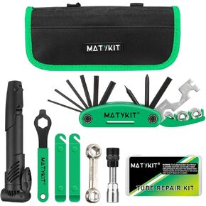 MatyKit Bicycle Tool Kit, 20 in 1 Bike Multitool, Mountain Bike Repair Tool Kit With Bike Bone Wrench, Portable Bicycle Essentials Easy Road Riding Travel Emergency Maintenance and Carry for Men