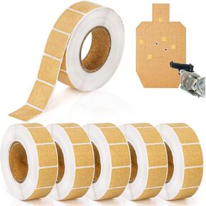 6000 Pieces / 6 Rolls Square Target Pasters, Self-Adhesive Target Sticker for Shooting Practice, 0.87" Shooting Cardboard Paper Markers Label for Pistol Shooting Range Targets
