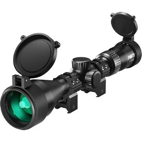 نطاق بندقية Pinty 3-9x50، منظار بندقية بصري بعدسة متعددة الطبقات، نطاق شبكاني BDC مقاوم للصدمات للصيد والرماية، يتضمن حلقات تثبيت النطاق