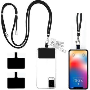 Phone Lanyard Fits All Mobile Phones, Cellphone Lanyard with Adjustable Nylon Neck Strap Free Your Hands