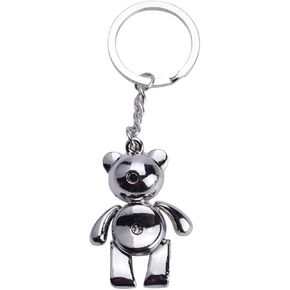 CHILDWEET Metal Keychain Bear Keyring Chain Metal Bear Keychain Creative Keychain Pendant Movable