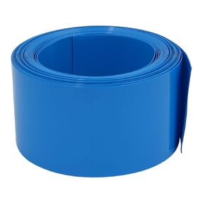 uxcell Battery Wrap PVC Heat Shrink Tubing 40mm Flat Width for AA Power Supplies 5m Long Blue