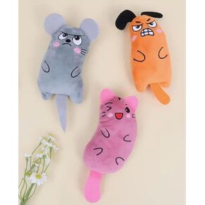 3-Pack Interactive Cat Chew Plush Toys with Catnip