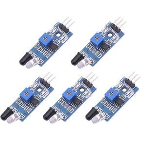 DUNSIHUI 5pcs IR Infrared Obstacle Avoidance Sensor IR Transmitting and Receiving Tube Photoelectric Switch 3-pin Compatible with Ar-duino Smart Car Robot