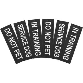 6-Pack Service Dog Patches Do Not Pet Patch for Service Vest Dog Harness Removable Service Dog Vest in Training Patches with Hook Backing, Without Loop