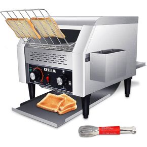 Conveyor Toaster,Commercial Toaster,Heavy Duty Restaurant Toaster,Electric Stainless Steel Toaster Conveyor 300 Slices for Bread Bun Bagel Baked Food,1.9KW