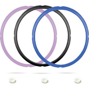 3 Pack Silicone Sealing Ring for 5 & 6 Qt, Replacement Seal Gasket for Instanpot 6 Qt Model with 3 Float Valve Seal Gasket, Fits Duo/Plus 6, Ultra 6, Lux 6, Smart 6, Nova 6, CSG 6 Quart