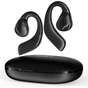Tribit Open-Ear Headphones OpenGo, Wireless Earbuds with Bluetooth 5.3, IPX5 Waterproof Sport Earphones, 104H Playtime with Charging Case, Ergonomic Earhooks, LED Display, Built-in Mic for Workout