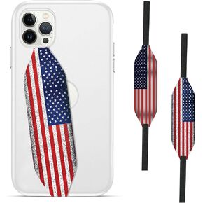 Customizable Universal Phone Grip Strap| Reversible Phone Hand Strap for Phone Cases As Phone Loop Holder| Secure Handling by Comfortable Phone Strap - American Flag