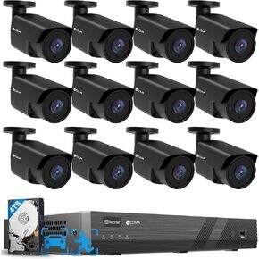 4COVR 64 Channel Security Camera System PoE 4K, AI Human/Vehicle Detection, UtraHD 8MP NVR 16TB HDD, 48Pcs 8MP Commercial Bullet IP Camera IP67 Night Vision, 24/7 Business Surveillance, LY37EX8M6448