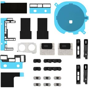 16 Pcs Complete Parts Kit for iPhone 11 Bottom Loudspeaker AntiDust Net Replacement Camera Bracket Rear Mic Mesh with Motherboard Heat Dissipation Protection Inner Sticker