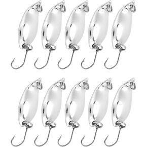 OUKENS Fishing Lures,10pcs Fishing Lures Wobbler Baits Spoon-Style Artificial Metal Baits Hook Lure Fishing Accessories