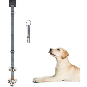 Dog Bells for Dog Training to Go Outside. Dog Door Bells for Potty Training. Adjustable Length by Buckle and Adhesive Hook. (Gray)