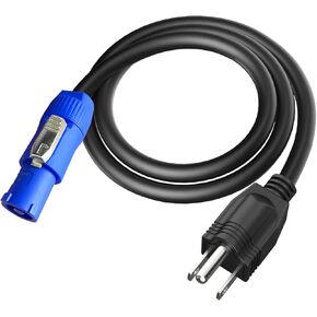 3-Prong NEMA 5-15P to PowerCON AC Power Cable Cord 20A 3 Pin PowerCon Input Male Connector to NEMA 5-15P Male Extension Power Wire 16AWG for Outdoor Stage Light LED Screen-1M/3.2FT