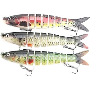 Fishing Lures for Freshwater and Saltwater, Lifelike Swimbait for Bass Trout Crappie, Slow Sinking Bass Fishing Lure, Amazing Fishing Gifts for Men, Must-Have for Family Fishing Gear