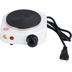 Haofy Electric Stove, Small Hot Plates with Indicator Light, 110V 500W Portable Stainless Steel Single Countertop Stove for Cooking