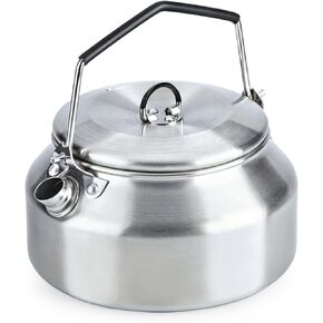 Outdoor Camping Kettle, 1L Stainless Steel Tea Kettle Camp kettle, Hiking Picnic Pot Water Boiler for Coffee Portable for Camping Bushcraft and Travel Hiking Teapot