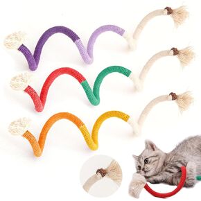 Catnip Toys, Cat Catnip Rope Toys, Cat Toys with Catnip for Indoor Kitten, Interactive Cat Silvervine Chew Molar Scratch Toys for Kitty Self Play, 3 Pack（27.55"）