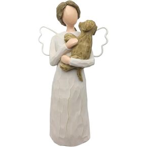 FRUMOASA Dog Memorial Gifts, Loss of Dog Sympathy Gift, Pet Dog Remembrance Gift Angel Figurine, Black Dog Bereavement Gifts in Memory of Passing Away Dog for Dog Mom