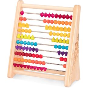 B. toys by Battat B. toys – Two-ty Fruity! Wooden Abacus Toy – Classic Wooden Math Game Toy for Early Childhood Education & Development with 100 Fruit Beads