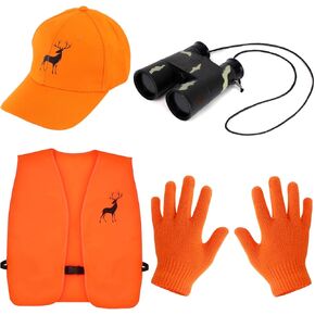 Yewong 4 Pieces Blaze Orange Hunting Vest and Baseball Cap Combo for Men Women Hunting Hiking Outdoor Sports