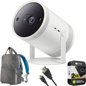 Samsung SP-LFF3CLAXXZA جهاز العرض Freestyle الجيل الثاني مع حزمة مركز الألعاب مع حقيبة ظهر للكاميرات بدون مرآة وكاميرات DSLR + كابل Micro-HDMI بطول 6 أقدام إلى HDMI A/V + حزمة حماية معززة لمدة عامين من CPS in Kuwait