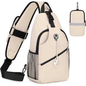Sling Bag for Men Women, Crossbody Sling Backpack with Detachable Phone Holder Bag Crossbody Shoulder Bag Chest Bag for Hiking Travel Cycling Running, Gray