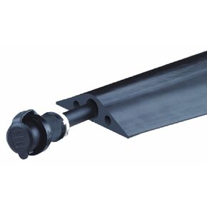 Checkers Industrial Safety Products Powerback RFD7-5 Durable Rubber Heavy Duty Single Channel Duct Protector for Cable and Hose Lines up to 1" Diameter, Black, 5' Length