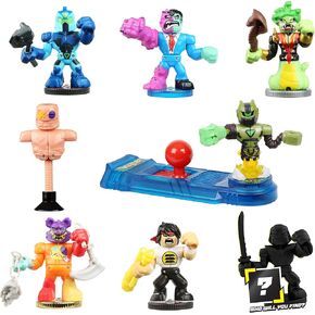Legends of Akedo Exclusive Button Bash Collector Pack Contains 10 Ultimate Arcade Warrior Action Figures and 2 Button Bash Controllers, Multicolor