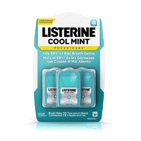 Listerine Cool Mint Pocketpacks Breath Strips 288 Ct. (Pack of 4)
