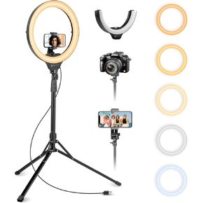 Aureday 22" Big Ring Light with 72" Tripod Stand and Phone Holder, Large LED Ringlight for Photography/Barber/Makeup/Tattooing, Ring Studio Light for Smartphones&Lightweight Cameras