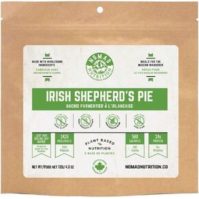 Nomad Nutrition - IRISH SHEPHERD'S PIE - Plant Based, Protein Packed, Nutritious Dehydrated Meal for Camping, Travel, Adventure on the go