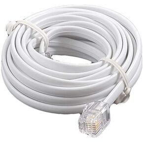 JDYYICZ Telephone Male to Male RJ11 Plug Adapter Cable, 10 Foot Long for Landline Telephone, White