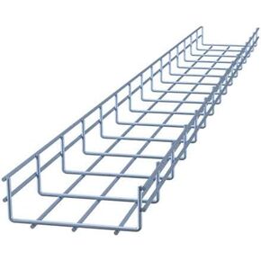 NavePoint Wire Mesh Cable Tray, Electro Zinc Plated, Silver Steel, 1.97 x 5.91 x 59.06 inch, 2-Pack