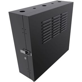 NavePoint 4U Vertical Server Rack Enclosure, Low Profile, 15.7" Deep, Max Weight Capacity 132 lbs - 4U Network Cabinet Vertical Wall Mount, Perforated, Black