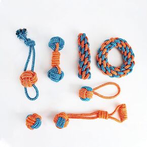 Dog Toy Set - 7 Pack Durable Knotted Rope Toys for Puppy and Small Dogs, Interactive, Chewing, and Outdoor Activities, Enhances Dental Health