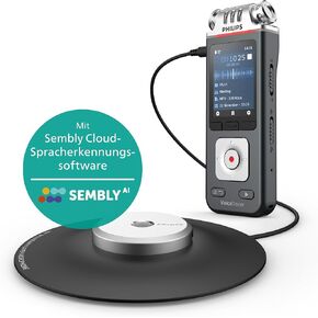 Philips VoiceTracer DVT8115 Meeting Recorder with Sembly AI Speech-to-Text Software Trial