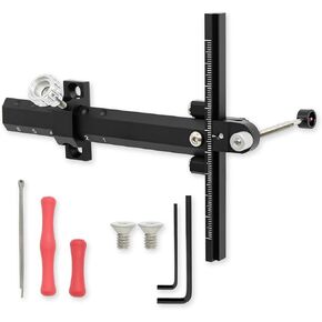 Archery Recurve Bow Sight, Adjustable T Shaped Archery Shooting Target Sight with Optical Fiber Pin Sight for Target Practice - Black