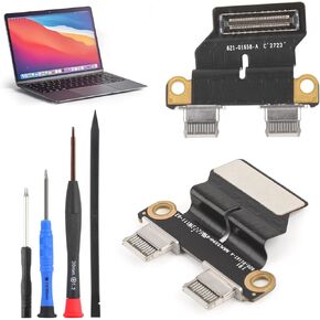 DC Power Jack Connector for Mac Book Air 13" I/O USB-C Charging Port Replacement for Mac Book Air 13" A1932 2018 2019/A2179 A2337 2020/ A2141 Dock Connector Flex Cable with Repair Tools
