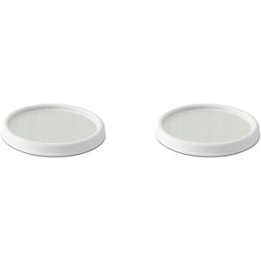 Copco Basics Non-Skid Pantry Cabinet Lazy Susan Turntable, 12-Inch, White/Gray, 1 Count (Pack of 1)