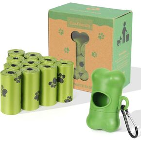 INNOLIFE Biodegradable Dog Poop Bag, 150 Counts Dog Poop Bag Rolls with Dispenser, Scented Leak Proof Pet Waste Bag, Green Dog Bags for Poop