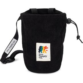 Vintage Corduroy Chalk Bag for Rock Climbing, Bouldering Chalk Bucket with Belt and Zippered Pocket - Perfect Rock Climbing Gear, Equipment for Indoor Gym and Outdoors